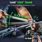 TaskStar 1/4 3/8 1/2-inch Drive Click Torque Wrench Set - 8Pcs, ±3% Accuracy Torque Wrench 45-221in.lb, 7-45ft.lb, 30-160ft.lb with Adapters, 72-Tooth Dual Scale