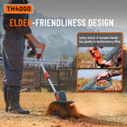TaskStar Cordless Electric Tiller Cultivator 2*2000mAh Garden Rototiller