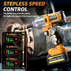 TaskStar Cordless Impact Wrench 1/2 inch, 1200N·m Brushless High Torque Electric Wrench