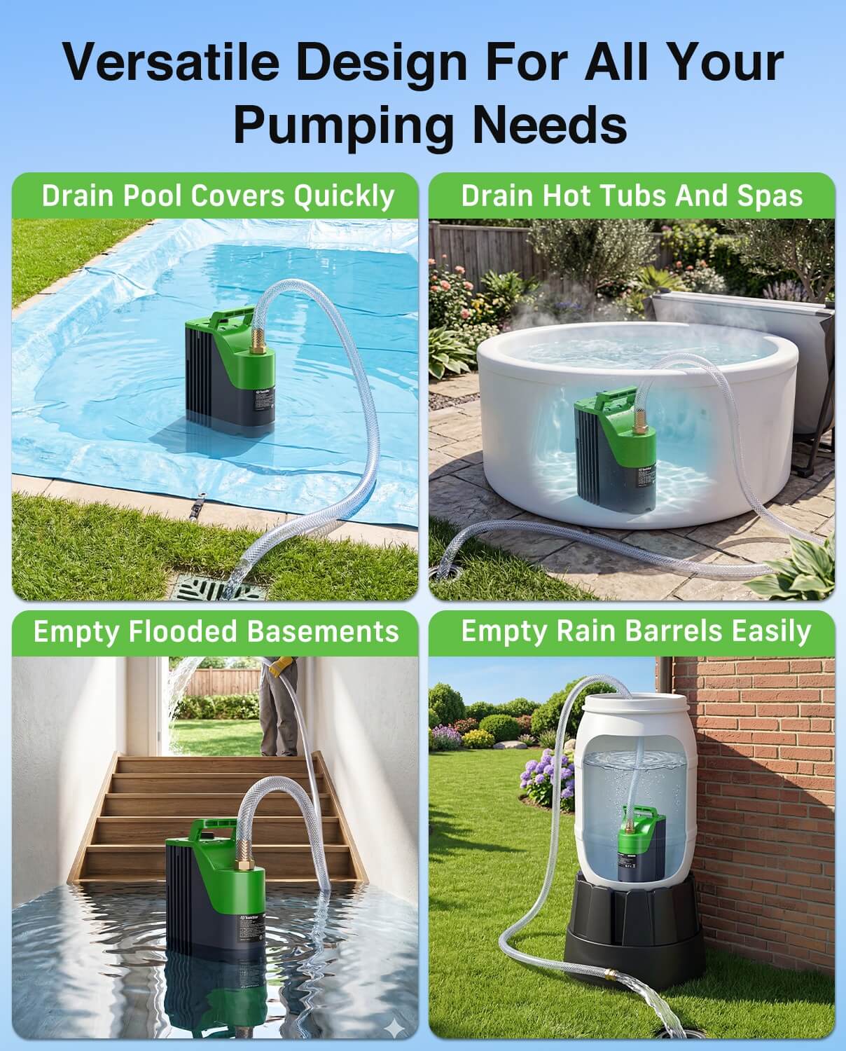 TaskStar Cordless Submersible Utility Water Pump