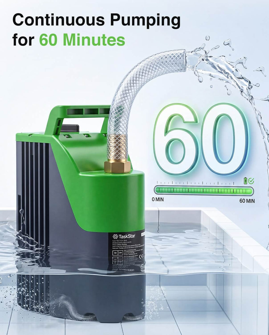 TaskStar Cordless Submersible Utility Water Pump