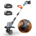 TaskStar Cordless Tiller Cultivator Electric Garden Rototiller 2* 4.0Ah Battery