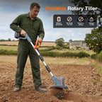 TaskStar Cordless Tiller Cultivator Electric Garden Rototiller 2* 4.0Ah Battery