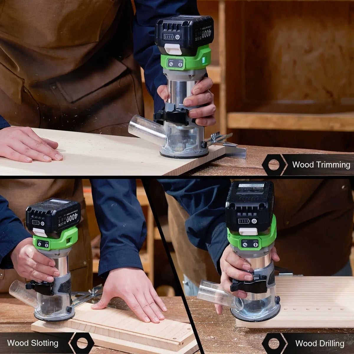 Wood Mini Router Tool TaskStar Cordless Wood Router Tool Compact Trim Router Brushless 2X4.0 ...
