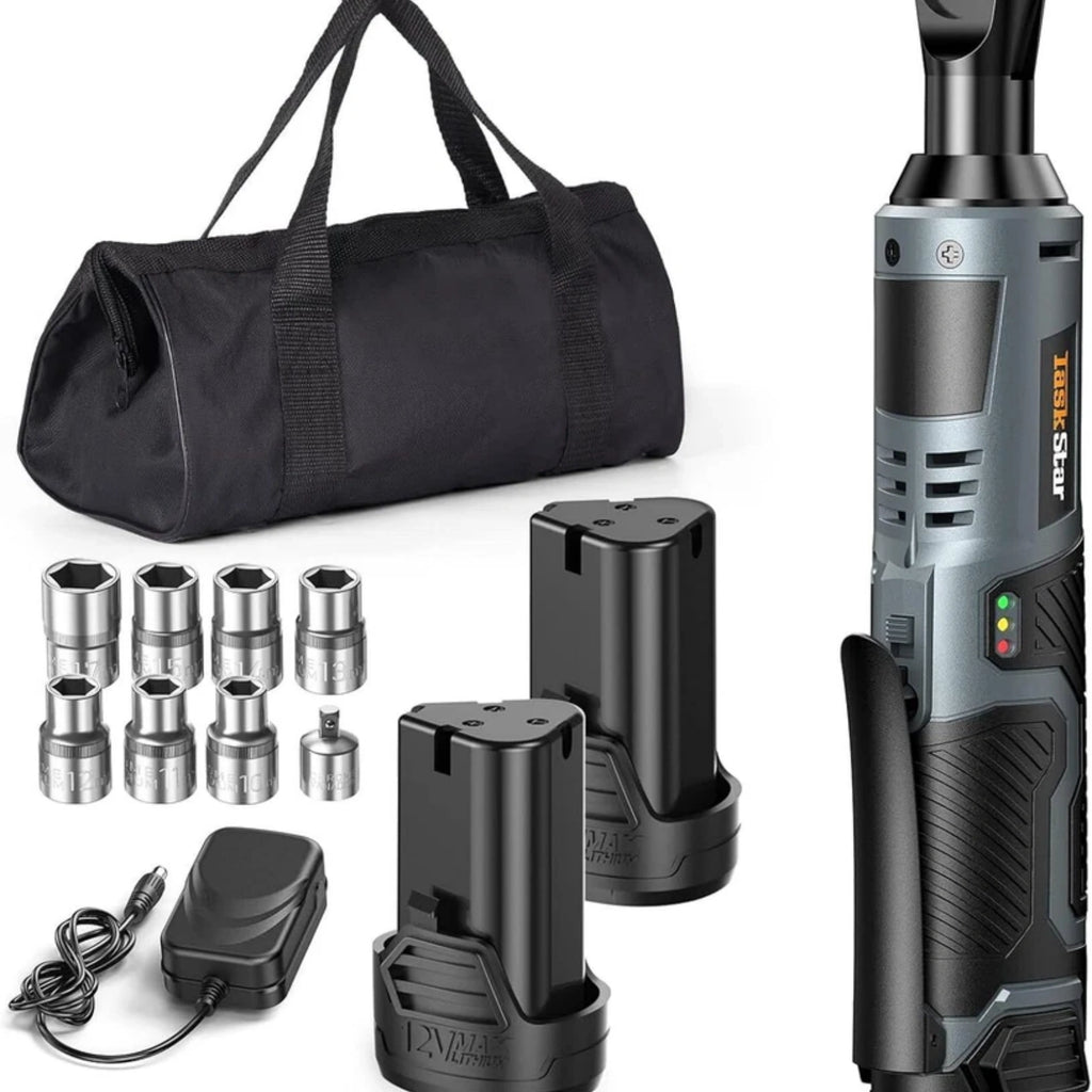 TaskStar Electric Ratchet Wrench 3/8 inch 40 Nm Power Cordless Set