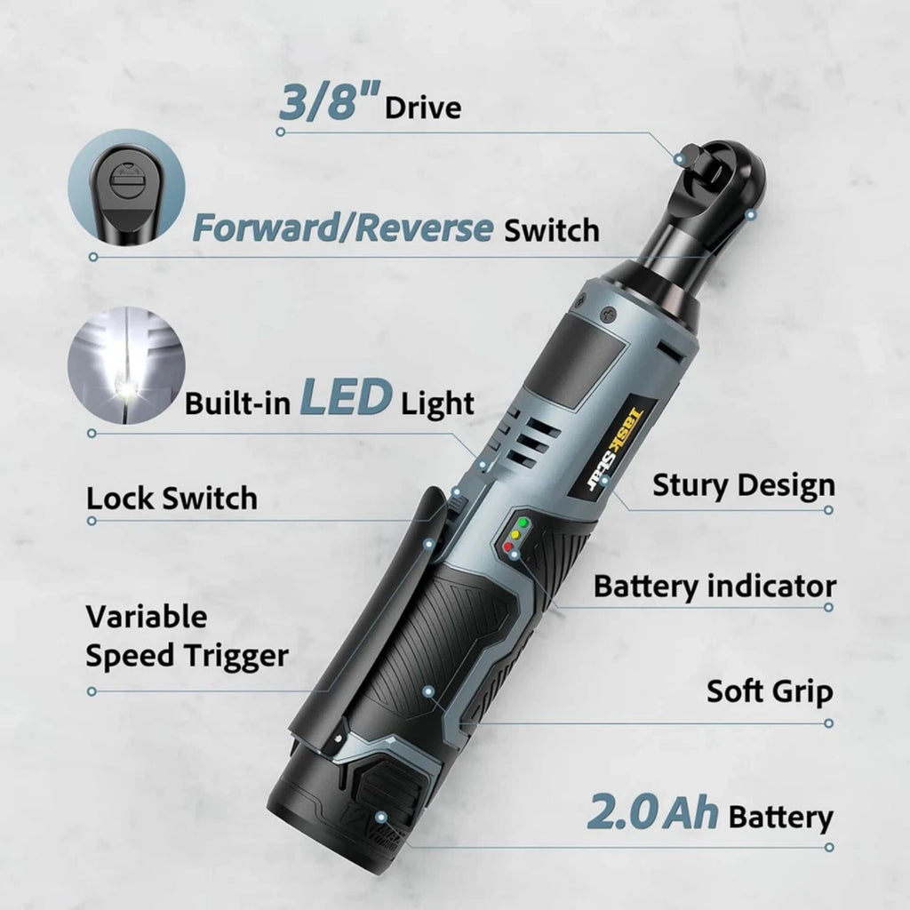 TaskStar Electric Ratchet Wrench 3/8 inch 40 Nm Power Cordless Set