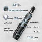 TaskStar Electric Ratchet Wrench 3/8 inch 40 Nm Power Cordless Set