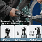 TaskStar Electric Ratchet Wrench 3/8 inch 40 Nm Power Cordless Set