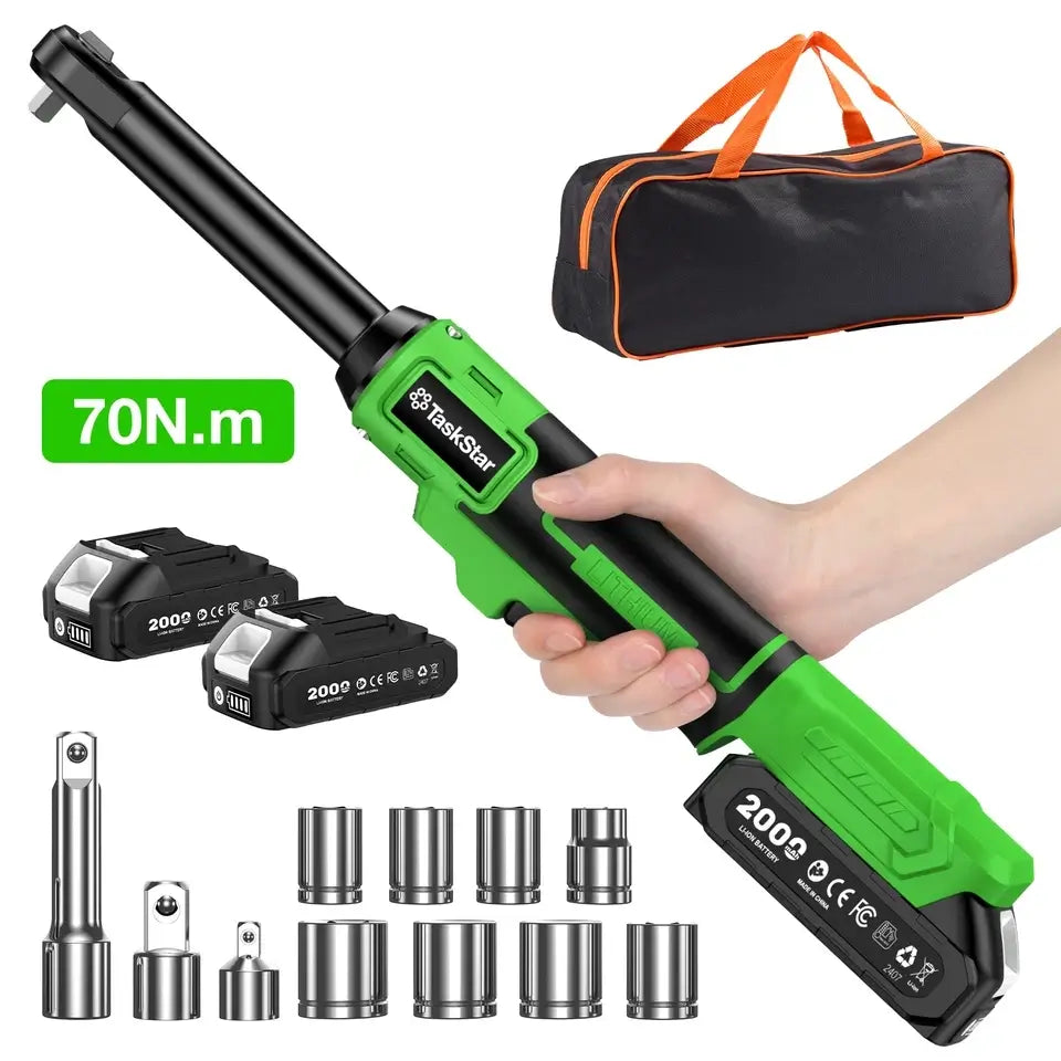 TaskStar Extended Cordless Electric Ratchet Wrench 70N.M 3/8", Brushless Motor