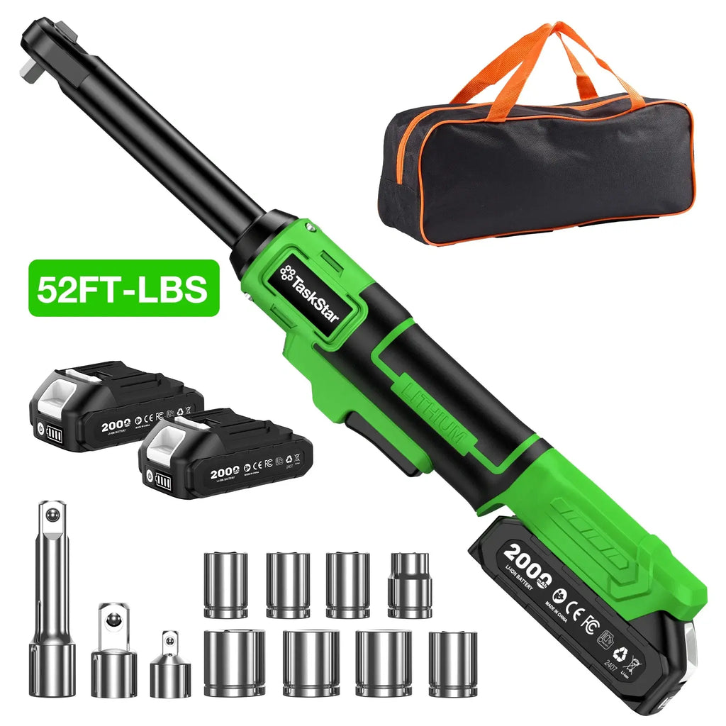 TaskStar Extended Cordless Electric Ratchet Wrench 70N.M 3/8", Brushless Motor