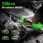 TaskStar Extended Cordless Electric Ratchet Wrench 70N.M 3/8", Brushless Motor
