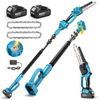 Taskstar 8inch Electric 2-in-1 Cordless Pole Saw & Mini Chainsaw,15FT Max Reach