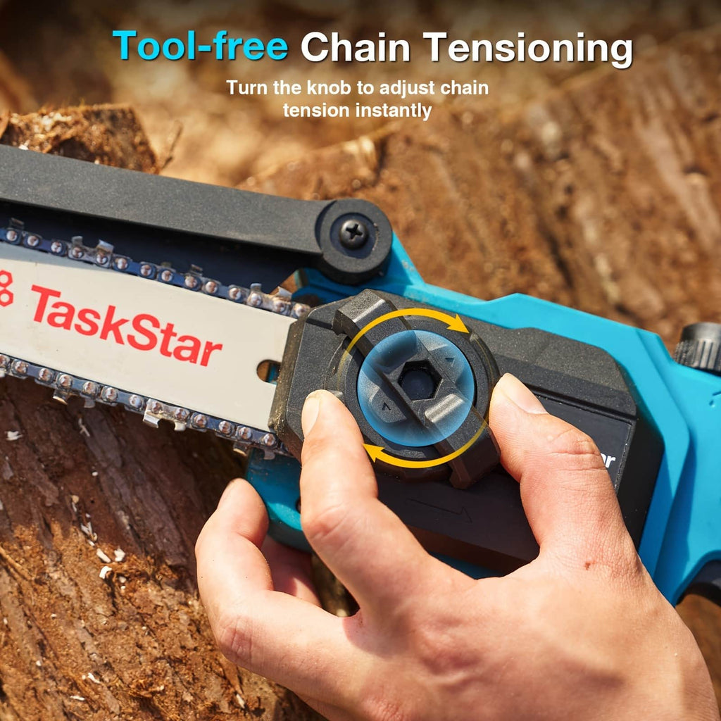 Taskstar 8inch Electric 2-in-1 Cordless Pole Saw & Mini Chainsaw,15FT Max Reach