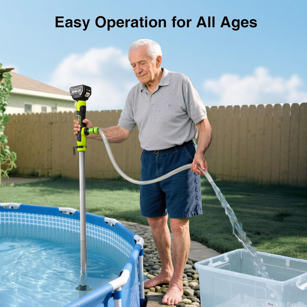 TaskStar Cordless Stick Water Transfer Pump with 2×4.0Ah 4.0Ah Batteries, 720GPH 32FT Lift