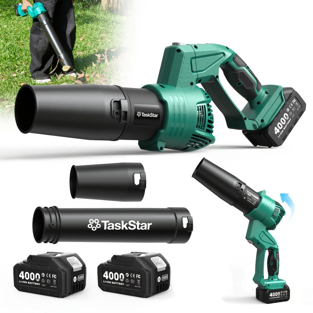 TaskStar 21V Cordless Leaf Blower With 2 × 4.0Ah Batteries for Lawn Care,Patio and Yards