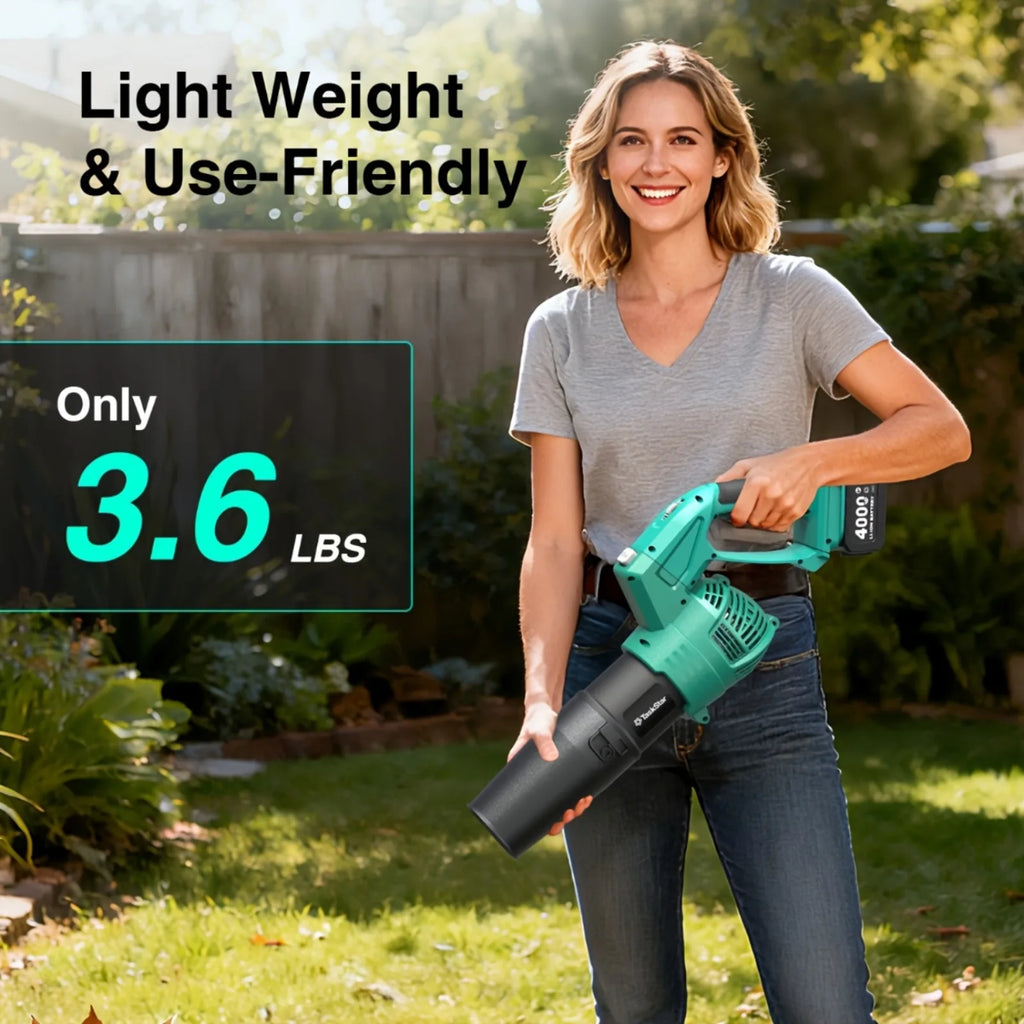 TaskStar 21V Cordless Leaf Blower With 2 × 4.0Ah Batteries for Lawn Care,Patio and Yards