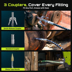 Taskstar 12000PSI Electric Grease Gun: Cordless 3-Speed With 2x2.0ah Batteries, Brushless Motor And LED Light ,6.7 oz/min flow rate Efficient for Farmers, Equipment Operators and Homeowners