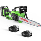 Taskstar 12" Electric Chainsaw Cordless, 21V Battery Powered Cordless Chain Saw, Chainsaw with 2 x 4.0Ah Lithium ion Battery and Charger for Wood Cutting, Tree Trimming and Branch Pruning