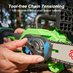 Taskstar 12" Electric Chainsaw Cordless, 21V Battery Powered Cordless Chain Saw, Chainsaw with 2 x 4.0Ah Lithium ion Battery and Charger for Wood Cutting, Tree Trimming and Branch Pruning