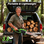 Taskstar 12" Electric Chainsaw Cordless, 21V Battery Powered Cordless Chain Saw, Chainsaw with 2 x 4.0Ah Lithium ion Battery and Charger for Wood Cutting, Tree Trimming and Branch Pruning