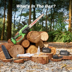 Taskstar 12" Electric Chainsaw Cordless, 21V Battery Powered Cordless Chain Saw, Chainsaw with 2 x 4.0Ah Lithium ion Battery and Charger for Wood Cutting, Tree Trimming and Branch Pruning