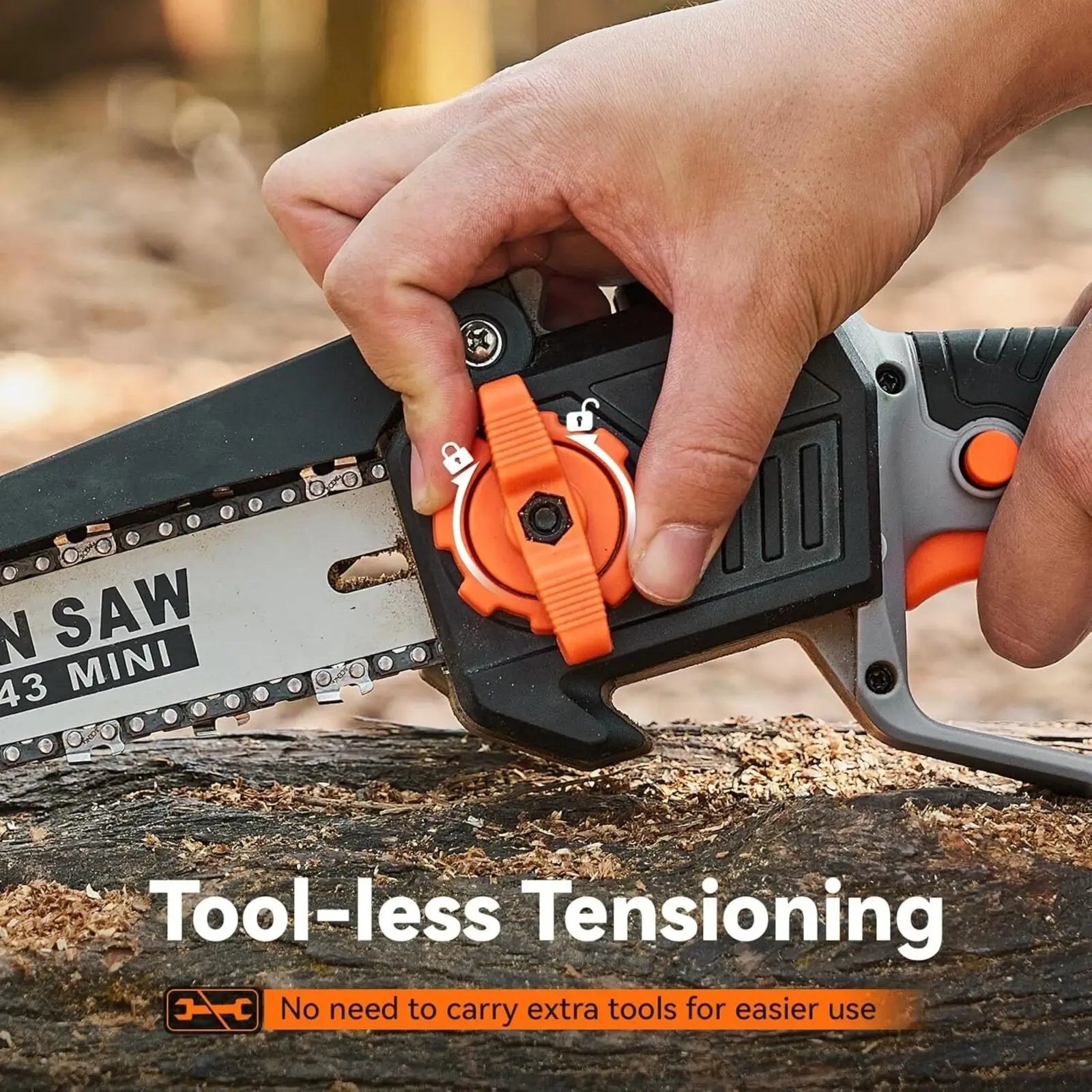 Taskstar 2-in-1 Cordless Pole Saw & 8” Mini Chainsaw Brushless Motor, Auto Lubrication, 2x4.0 Ah Batteries & Charger