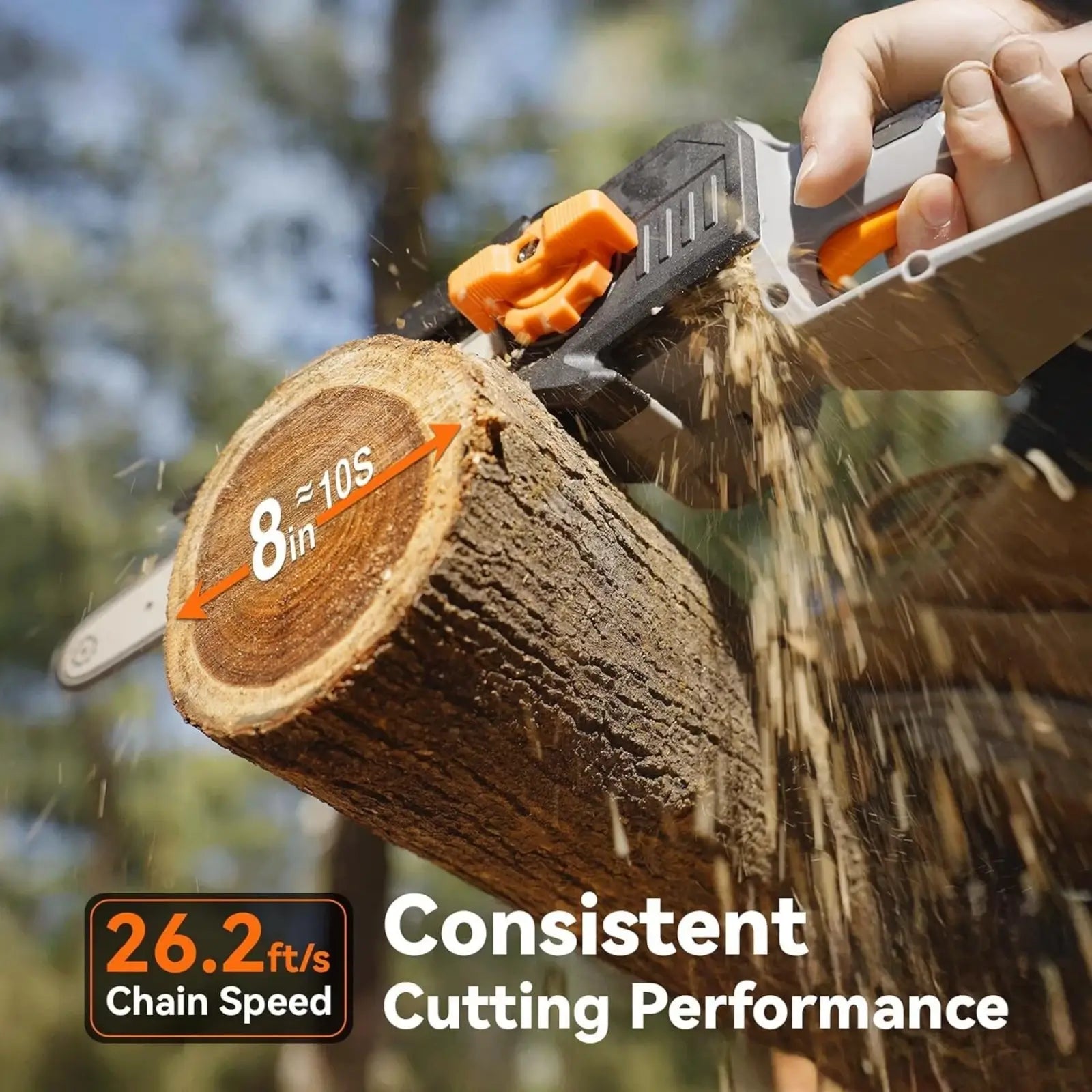 Taskstar 2-in-1 Cordless Pole Saw & 8” Mini Chainsaw Brushless Motor, Auto Lubrication, 2x4.0 Ah Batteries & Charger