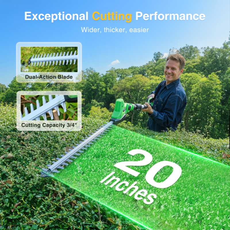 Taskstar 20in Cordless Electric Pole Hedge Trimmer