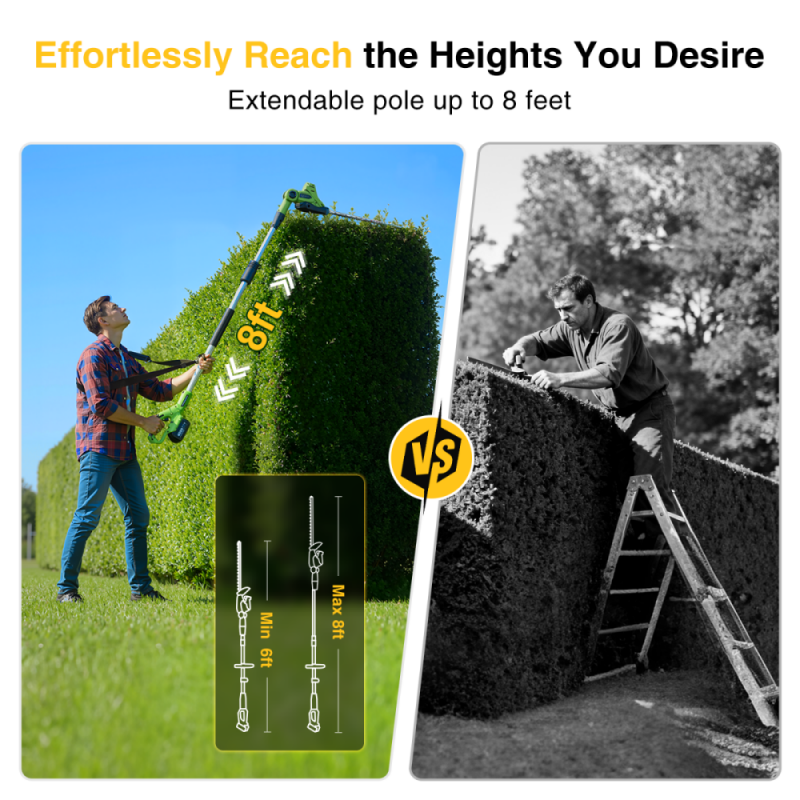 Taskstar 20in Cordless Electric Pole Hedge Trimmer