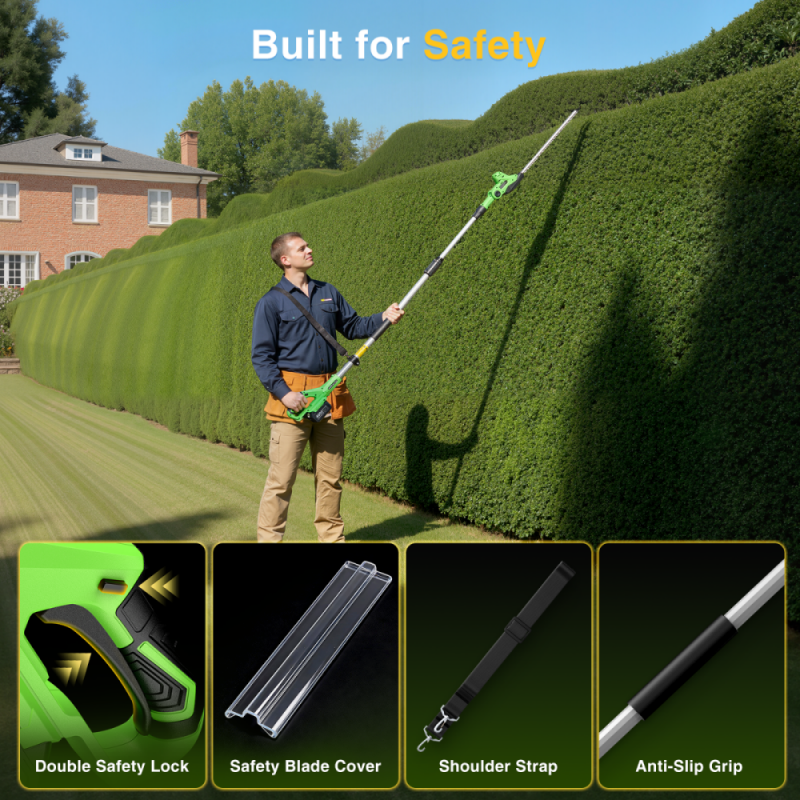 Taskstar 20in Cordless Electric Pole Hedge Trimmer