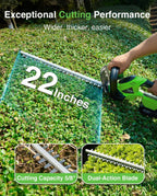 Taskstar 22" Hedge Trimmer Cordless Electric Handheld Shrub Bush Trimmer