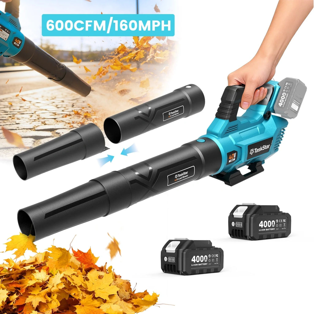 Taskstar 40V Cordless Leaf Blower,600CFM/160MPH Electric Blower