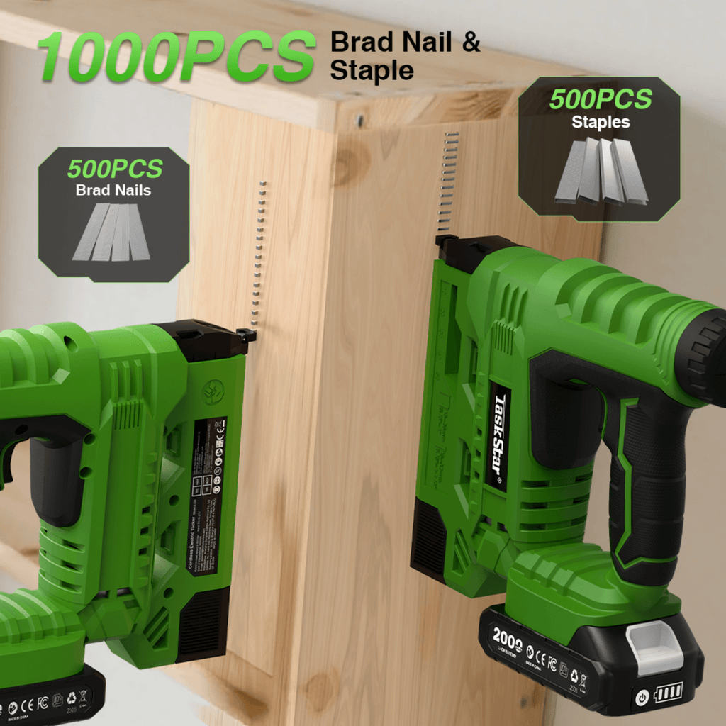 TaskStar Cordless Staple Gun 18G 2 in 1 500pcs Nails