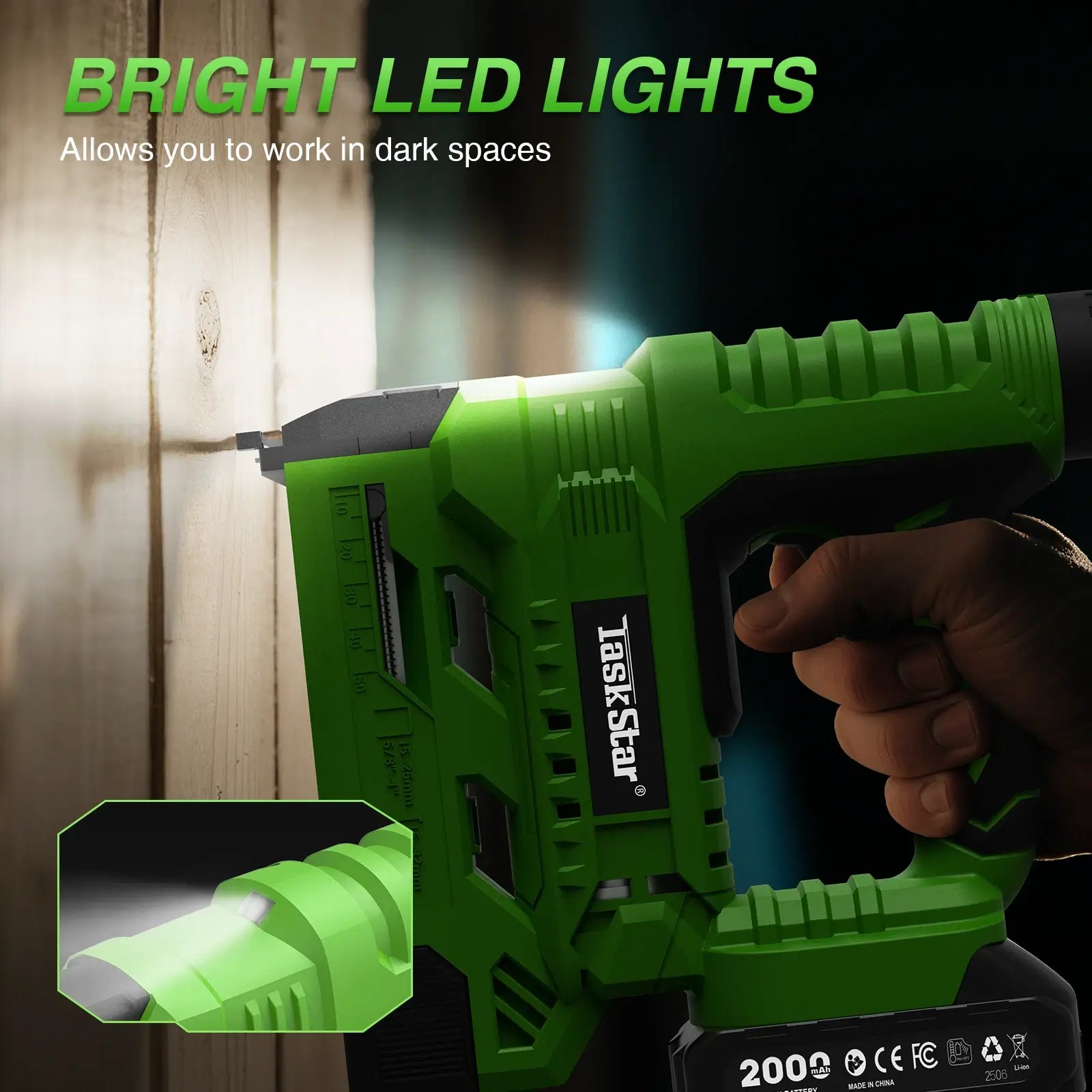 TaskStar Cordless Staple Gun 18G 2 in 1 500pcs Nails