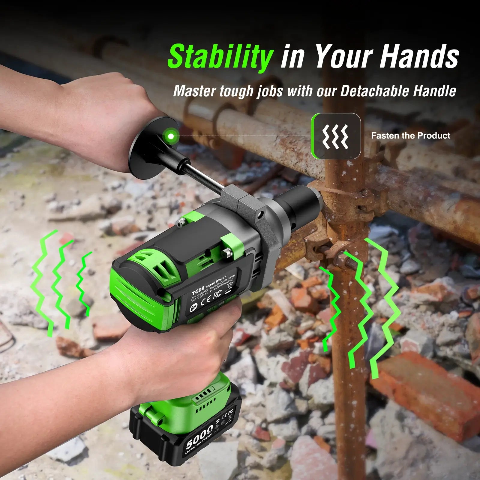 Taskstar 3/4 in Cordless Impact Wrench 2000Nm 1475ft-lbs Brushless Impact Gun