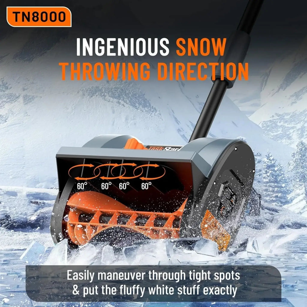 Taskstar 12'' Cordless Snow Shovel, 21V Battery Powered Snow Blower
