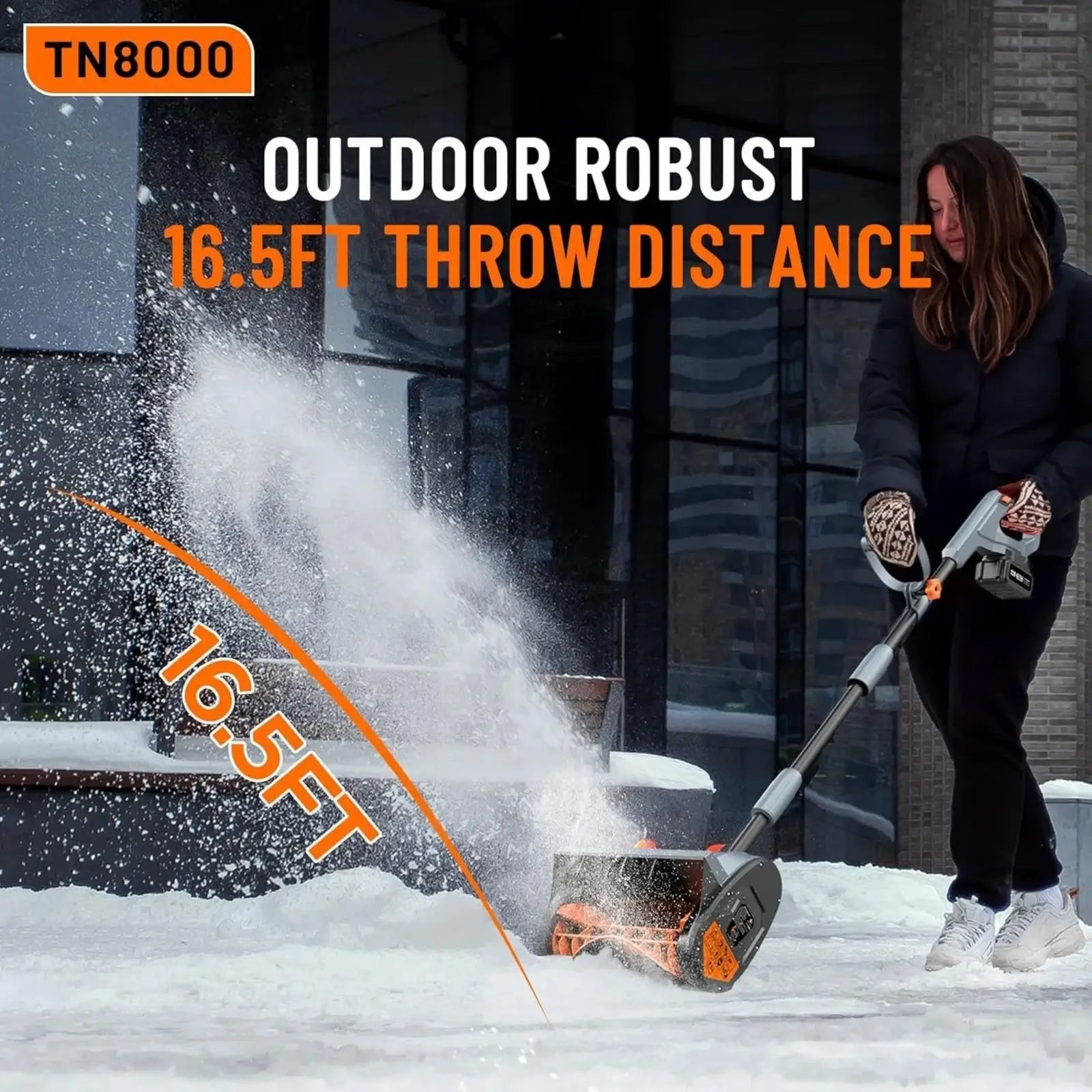 Taskstar 12'' Cordless Snow Shovel, 21V Battery Powered Snow Blower