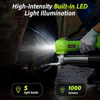 taskstar cordless grease gun built in LED