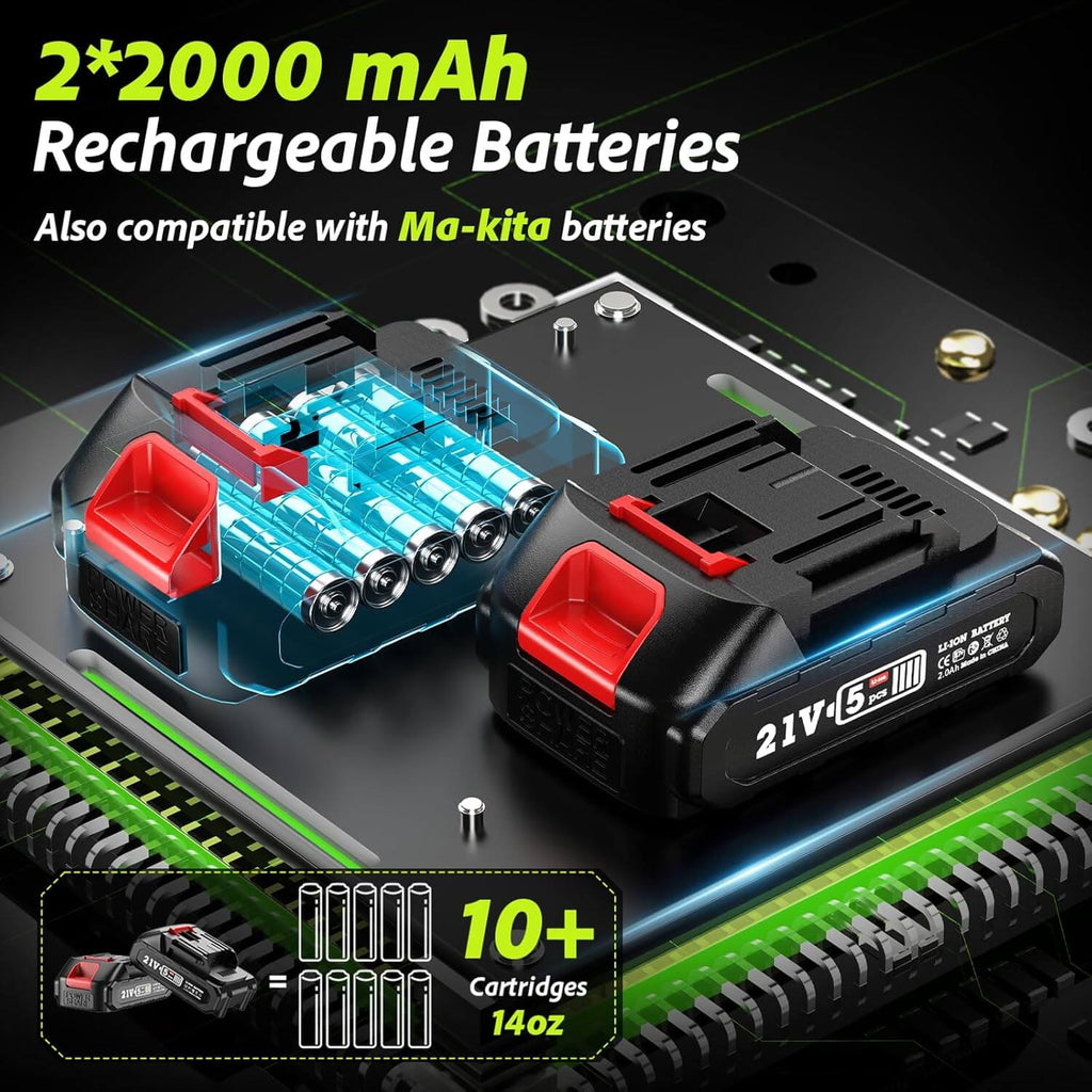 taskstar cordless grease gun with 2000mAh battery